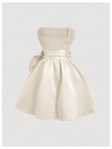 Women's Bow Front Satin Homecoming Dresses Sleeveless Party Cocktail Gowns