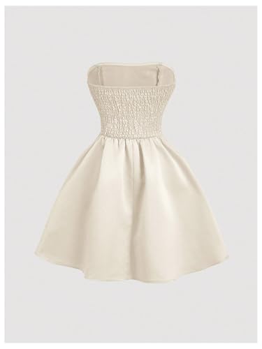Women's Bow Front Satin Homecoming Dresses Sleeveless Party Cocktail Gowns