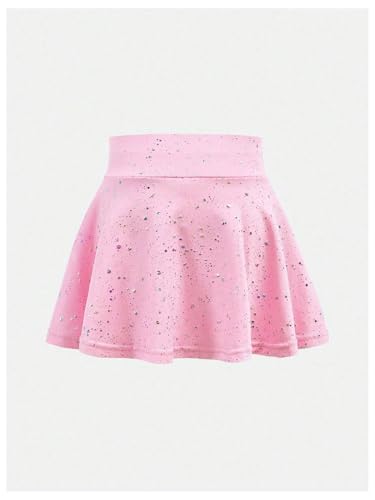 Toddler Girl's Glitter Flared Tennis Golf Skirt Athletic Butterfly Ruffle School Skirts with Pockets