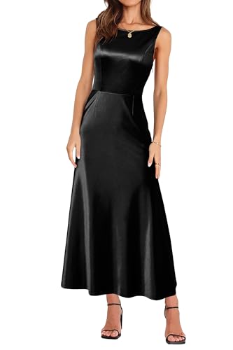 Womens 2025 Wedding Guest Bridesmaid Sleeveless Back V Neck Cocktail Party Formal Evening Gowns Long Maxi Dress