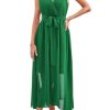 Womens 2025 Summer Wedding Guest Bridesmaid V Neck Sleeveless Long Formal Evening Party Maxi Dress