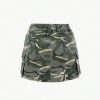 Toddler Girl's Camo Print Mini Cargo Skirt Elastic High Waist Flap Pocket Casual Mini Skirts