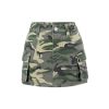Toddler Girl's Camo Print Mini Cargo Skirt Elastic High Waist Flap Pocket Casual Mini Skirts