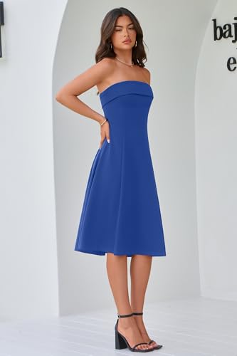 Womens Cocktail Dress Strapless Tube Formal Wedding Guest Prom Party Dress