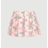 Women's Floral Appliques Mesh Skirt Low Rise Mini Skirts
