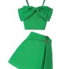 Girl's 2 Piece Set Bow Knot Cami Top Skorts Outfits