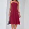 Womens Cocktail Dress Strapless Tube Formal Wedding Guest Prom Party Dress