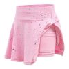 Toddler Girl's Glitter Flared Tennis Golf Skirt Athletic Butterfly Ruffle School Skirts with Pockets