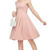 Girl's Appliques Mesh Puff Sleeve Square Neck Ruffle Hem Dress