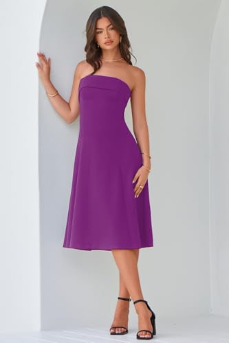 Womens Cocktail Dress Strapless Tube Formal Wedding Guest Prom Party Dress