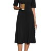 Womens 2025 Summer Teacher Work Modest Dresses Ultra Soft Short Sleeve Midi Old Money Clothes Business Casual Dress
