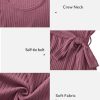 Women's Long Sleeve Fall Teacher Dresses 2025 Work Casual Knit Pockets Winter Sweater Dress Trendy