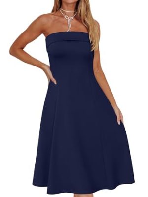 Womens Cocktail Dress Strapless Tube Formal Wedding Guest Prom Party Dress