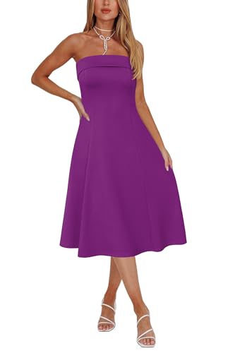 Womens Cocktail Dress Strapless Tube Formal Wedding Guest Prom Party Dress