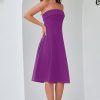 Womens Cocktail Dress Strapless Tube Formal Wedding Guest Prom Party Dress