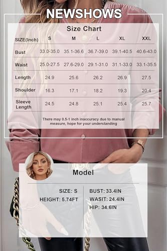 Women's Velvet Smocked Dressy Casual Fall Outfits Long Sleeve Button Down Shirts Business Work Tops Trendy