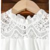Toddler Girl's Lace Mock Neck Cap Sleeve Dress Belted A Line Flared Dresses