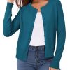 Women's Lightweight Button Down Cardigan Long Sleeve Casual Crew Neck Soft Knit Cardigans Sweater Tops