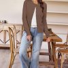 Women's Lightweight Button Down Cardigan Long Sleeve Casual Crew Neck Soft Knit Cardigans Sweater Tops