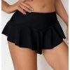 Women's Ruffle Hem Mini Swim Skirt Summer Low Rise Bikini Bottom