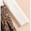 Girl's Leopard Print Corduroy Pinafore Dress Sleeveless Short Overall Dresses