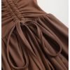 Women's Punk Halter Mini Dress Western Asymmetrical Ruffle Sleeveless Drawstring Ruched A Line Dresses