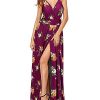 Women Summer 2025 Maxi Dress Vacation Floral Spaghetti Strap Spring Casual Boho Split Beach Long Flowy Sundress