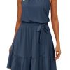 Womens 2025 Summer Dress Halter Wedding Guest Casual Beach Vacation Outfits Belted Sundresses with Pockets