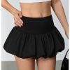 Women's High Waist Ruffle Hem Bubble Mini Skirt A Line Flared Cute Skirts Streetwear