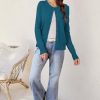 Women's Lightweight Button Down Cardigan Long Sleeve Casual Crew Neck Soft Knit Cardigans Sweater Tops