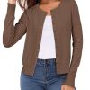 Women's Lightweight Button Down Cardigan Long Sleeve Casual Crew Neck Soft Knit Cardigans Sweater Tops