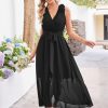 Womens 2025 Summer Wedding Guest Bridesmaid V Neck Sleeveless Long Formal Evening Party Maxi Dress