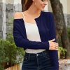 Cropped Cardigan Sweaters for Women 2025 Crew Neck Button Down Open Front Knit Bolero Shrugs