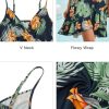 Womens Summer Dress 2024 Spring Sundresses Floral Flowy Casual Beach Vacation Wrap V Neck Spaghetti Strap Dresses