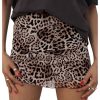 Women's Leopard Print High Waisted Mesh Mini Skirt Bodycon Stretchy Sexy Y2k Short Skirts