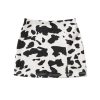 Girl's Cow Print Summer Split Hem High Waist Zipper Casual Short Skirt