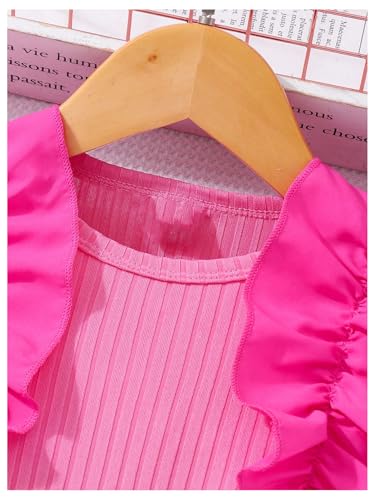 Toddler Girl's Bow Ruffle Cap Sleeve Mesh Dress Birthday Party Belted Swing Dresses
