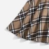 Girl's 2 Piece Outfits Cartoon Print Cami Top and Plaid Skater Skirt Set