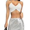 Women's Sequin Low Waist Cocktail Party Club Stretch Bodycon Mini Skirt
