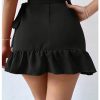 Women's High Waist Knot Front Ruffle Hem Wrap Skirt