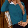 Women's Lightweight Button Down Cardigan Long Sleeve Casual Crew Neck Soft Knit Cardigans Sweater Tops