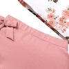 Girl's 2 Piece Floral Print Tank & Skirt Set Ruffle Sleeve Tanks and Wrap Front Skirts Summer Outfits
