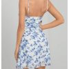Women's Floral Ruched Cami Dress Boho Spaghetti Strap A Line Short Dresses