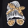 Girl's 2 Piece Set Graphic Short Sleeve Leopard Layered Ruffle A Line Skirt Outfits
