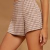 Women's Plaid High Waisted Asymmetrical Vintage Skirt Casual Shorts Skort