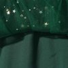 Girl's V Neck Ruffle Sleeve A Line Dress High Waist Mesh Tulle Dress