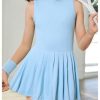 Girl's Tennis Dress Sleeveless Pleated Workout Athletic Golf Dresses with Shorts Pockets