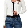 Womens 2025 Fall Cropped Cardigan Fashion Knit Bolero Shrug Long Sleeve V Neck Business Casual Sweater