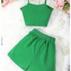 Girl's 2 Piece Set Bow Knot Cami Top Skorts Outfits