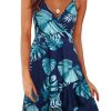 Womens Summer Dress 2024 Spring Sundresses Floral Flowy Casual Beach Vacation Wrap V Neck Spaghetti Strap Dresses